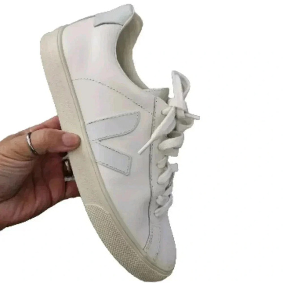 Veja Womens Esplar Sneaker Extra White & Menthol Sustainable Minimalist Shoe 6 - Picture 7 of 16